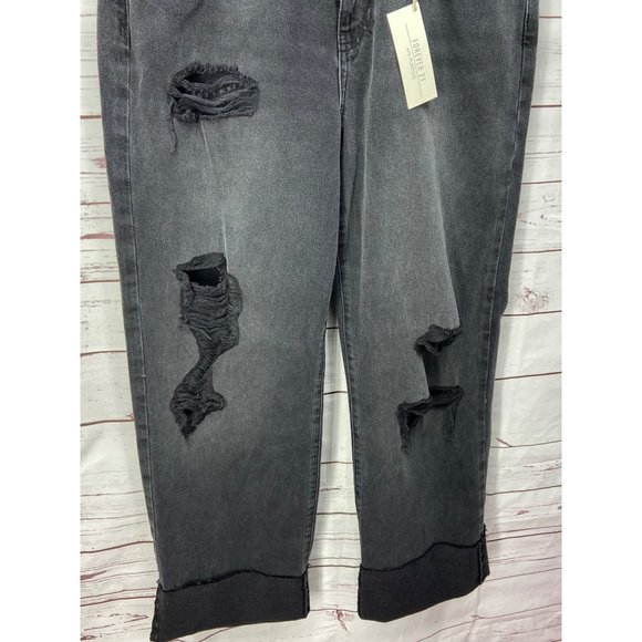 Forever 21 Distressed Faded Black‎ Cropped Women's Size 29 Denim Pants - Picture 3 of 10